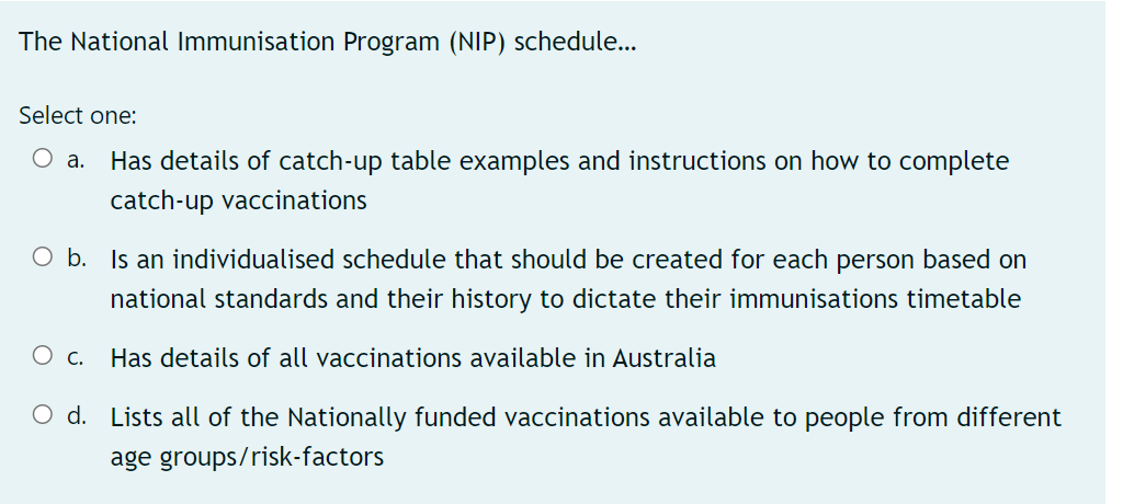 Udførelse Tåre udstilling Answered: The National Immunisation Program (NIP)… | bartleby