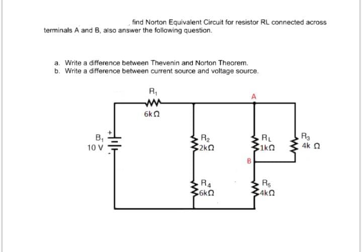 Answered: Find Norton Equivalent Circuit For… | Bartleby