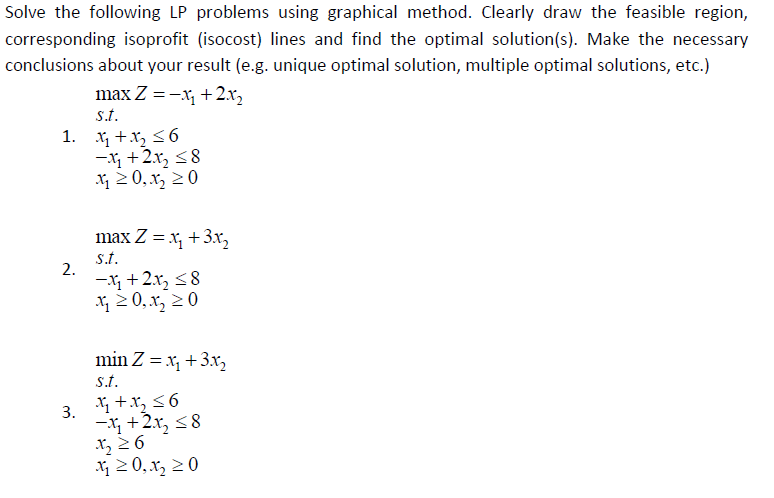 Answered Solve The Following Lp Problems Using Bartleby