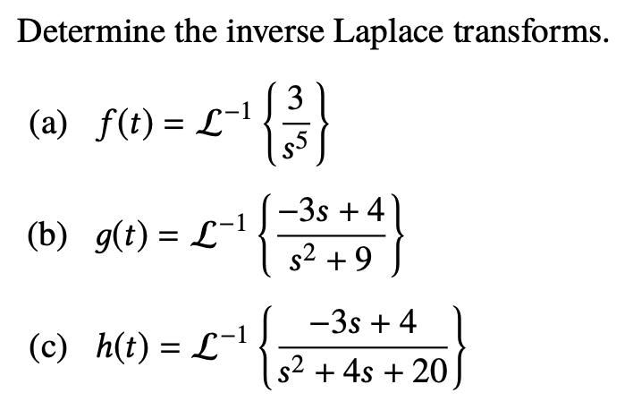 Answered Determine The Inverse Laplace Bartleby