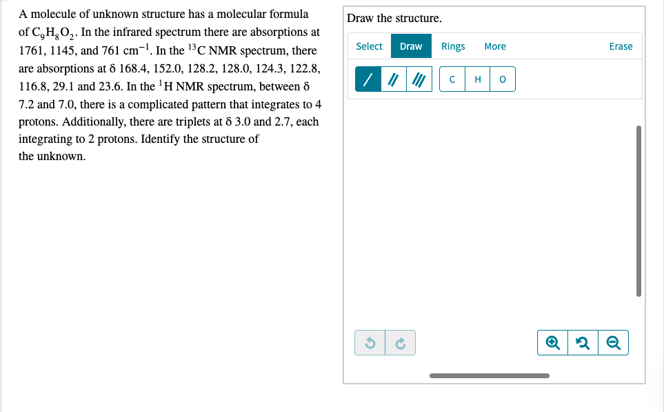 Answered A Molecule Of Unknown Structure Has A Bartleby