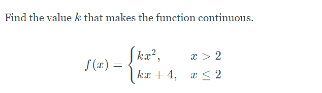 Answered Find The Value K That Makes The Bartleby