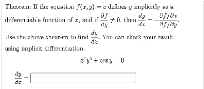 Answered Theorem If The Equation F X Y C Bartleby