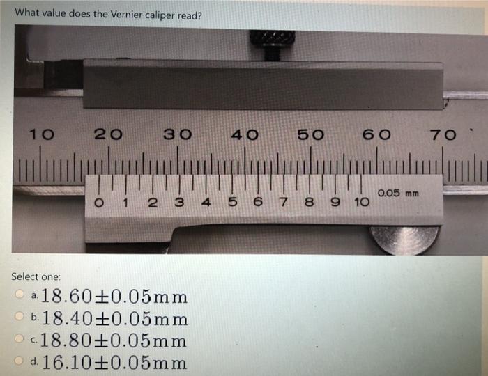 Answered: What value does the Vernier caliper… | bartleby