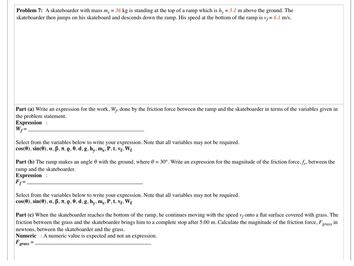 Answered Problem 7 A Skateboarder With Mass M Bartleby