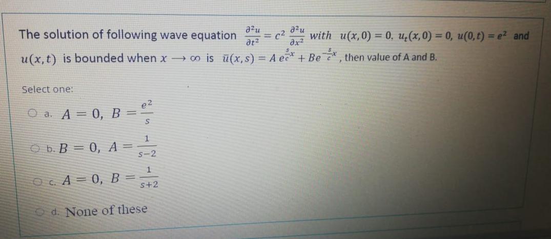 Answered The Solution Of Following Wave Equation Bartleby