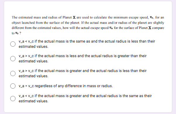 Answered The Estimated Mass And Radius Of Planet Bartleby