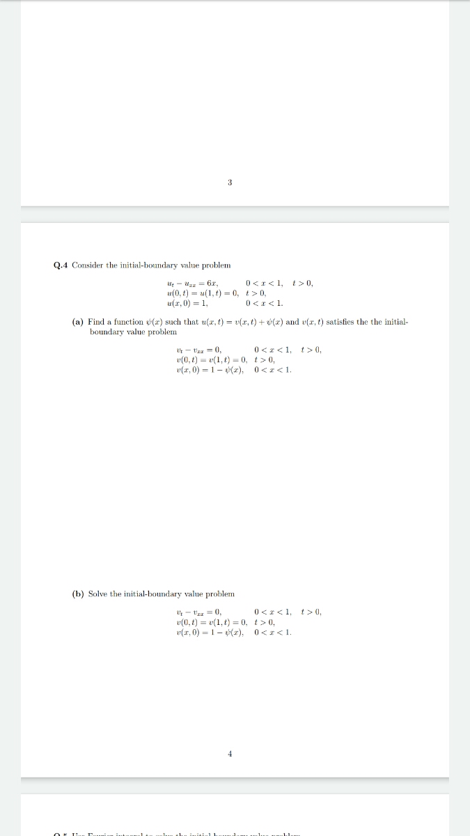 Answered Q 4 Consider The Initial Boundary Value Bartleby