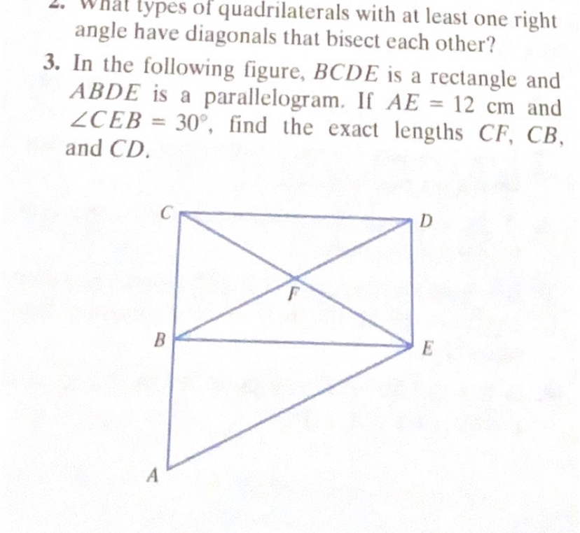 Answered: 3. In the following figure, BCDE is a… | bartleby