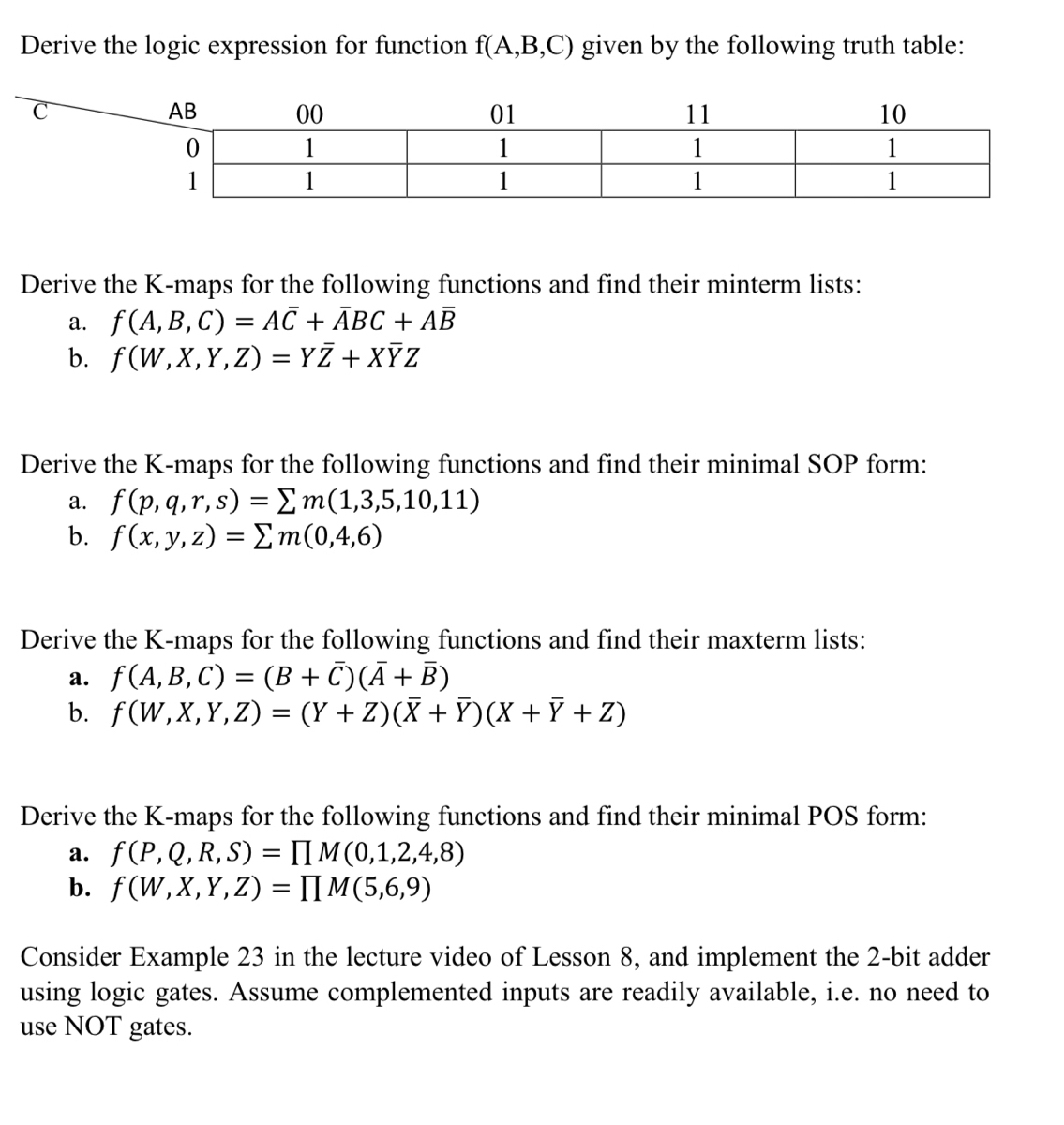 Answered Derive The Logic Expression For Bartleby