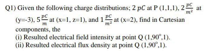 Answered Q1 Given The Following Charge Bartleby