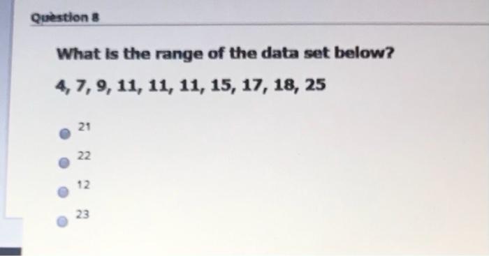 Answered What Is The Range Of The Data Set Bartleby