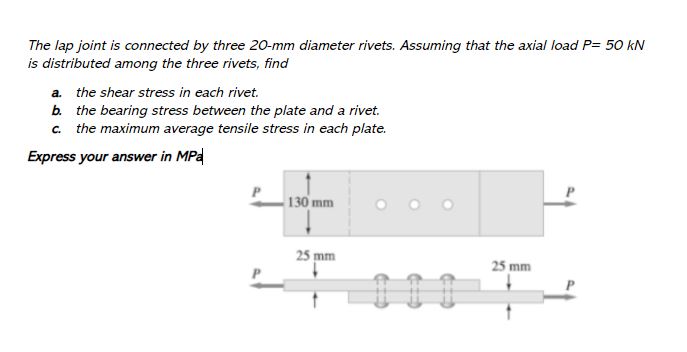 Answered: The Lap Joint Is Connected By Three… | Bartleby