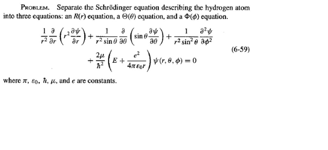 Answered Problem Separate The Schrodinger Bartleby