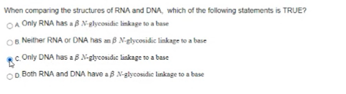 Answered When Comparing The Structures Of Rna Bartleby