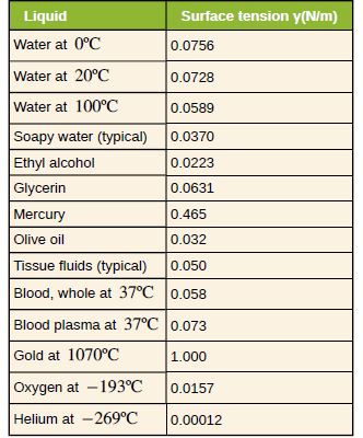 Answered: Liquid Surface tension y(N/m) Water at… | bartleby