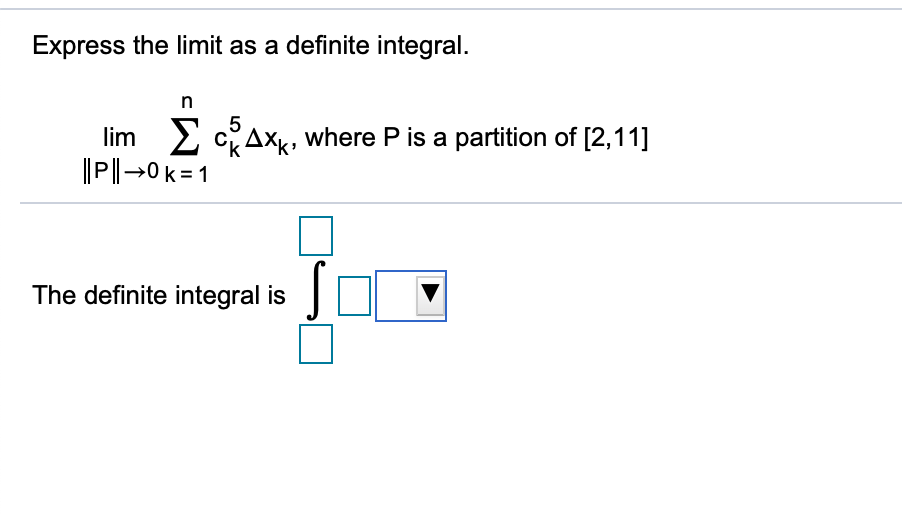 Answered: Express the limit as a definite… | bartleby