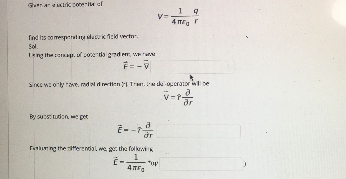 Answered Given An Electric Potential Of 1 Q V Bartleby