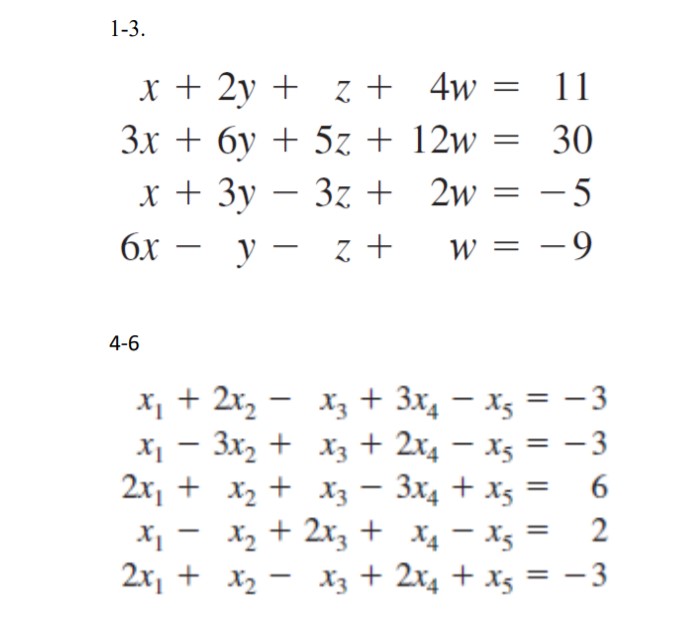 Answered X 2y Z 4w 11 3x 6y 5z 12w Bartleby