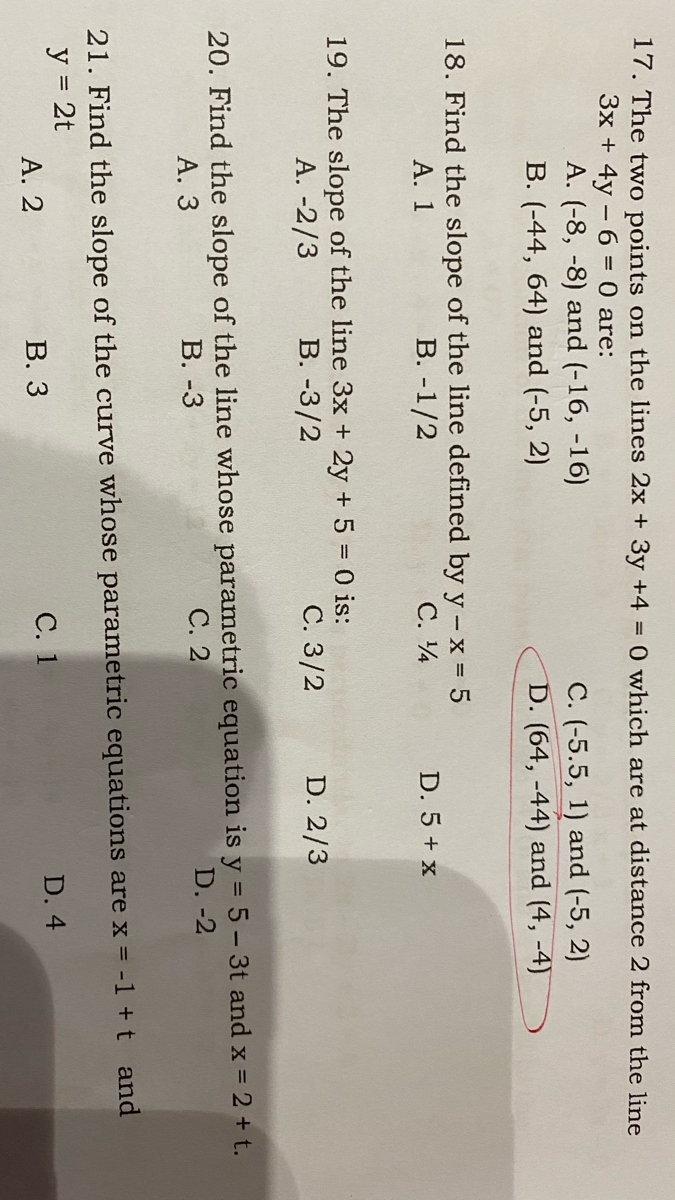 Answered 17 The Two Points On The Lines 2x 3y Bartleby