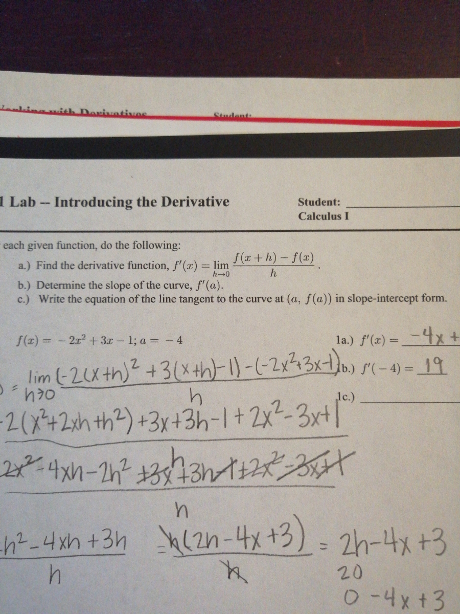 Answered: f(x+h)-f(a) a.) Find the derivative… | bartleby