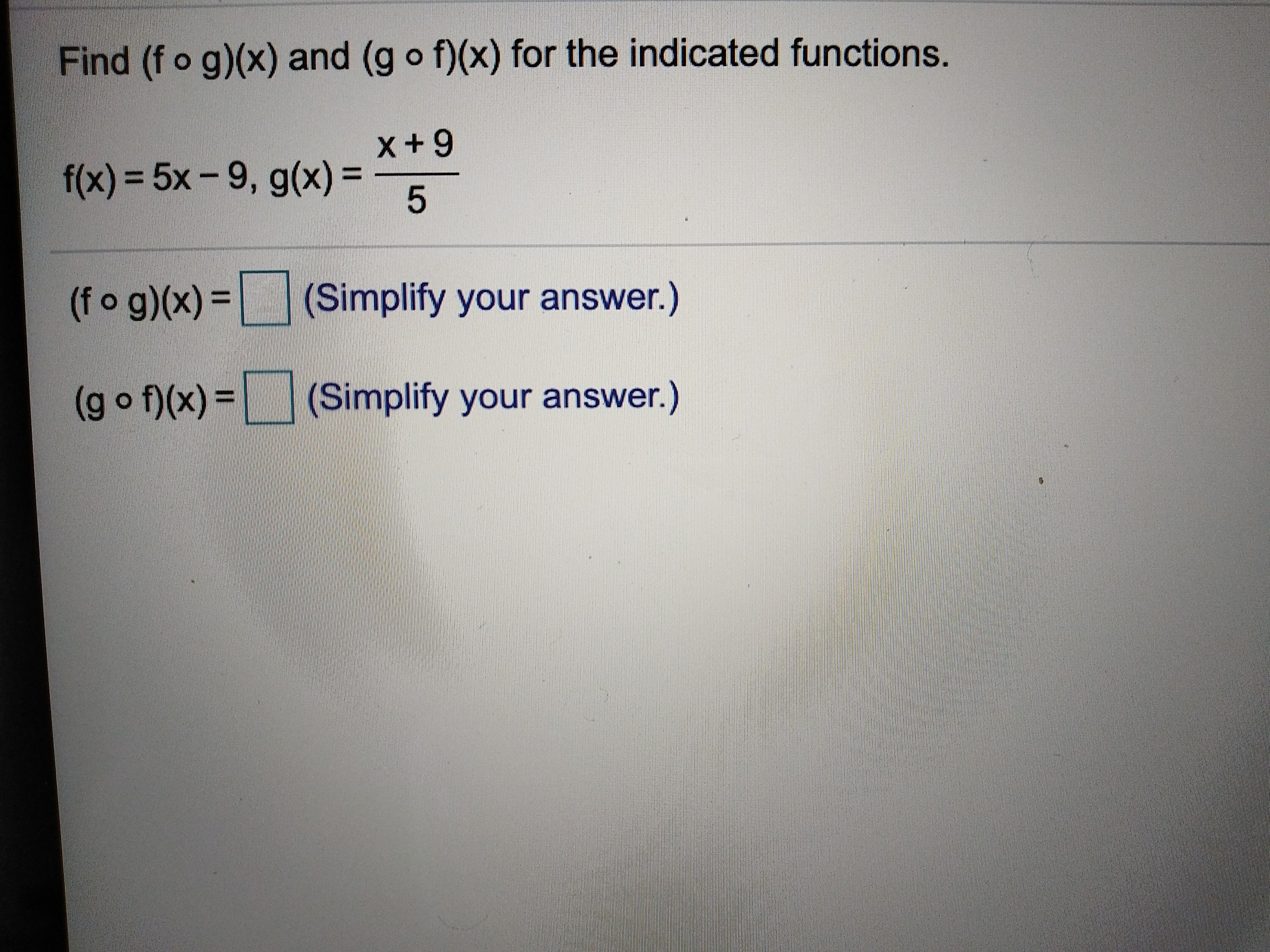 Answered Find F O G X And G O F X For The Bartleby