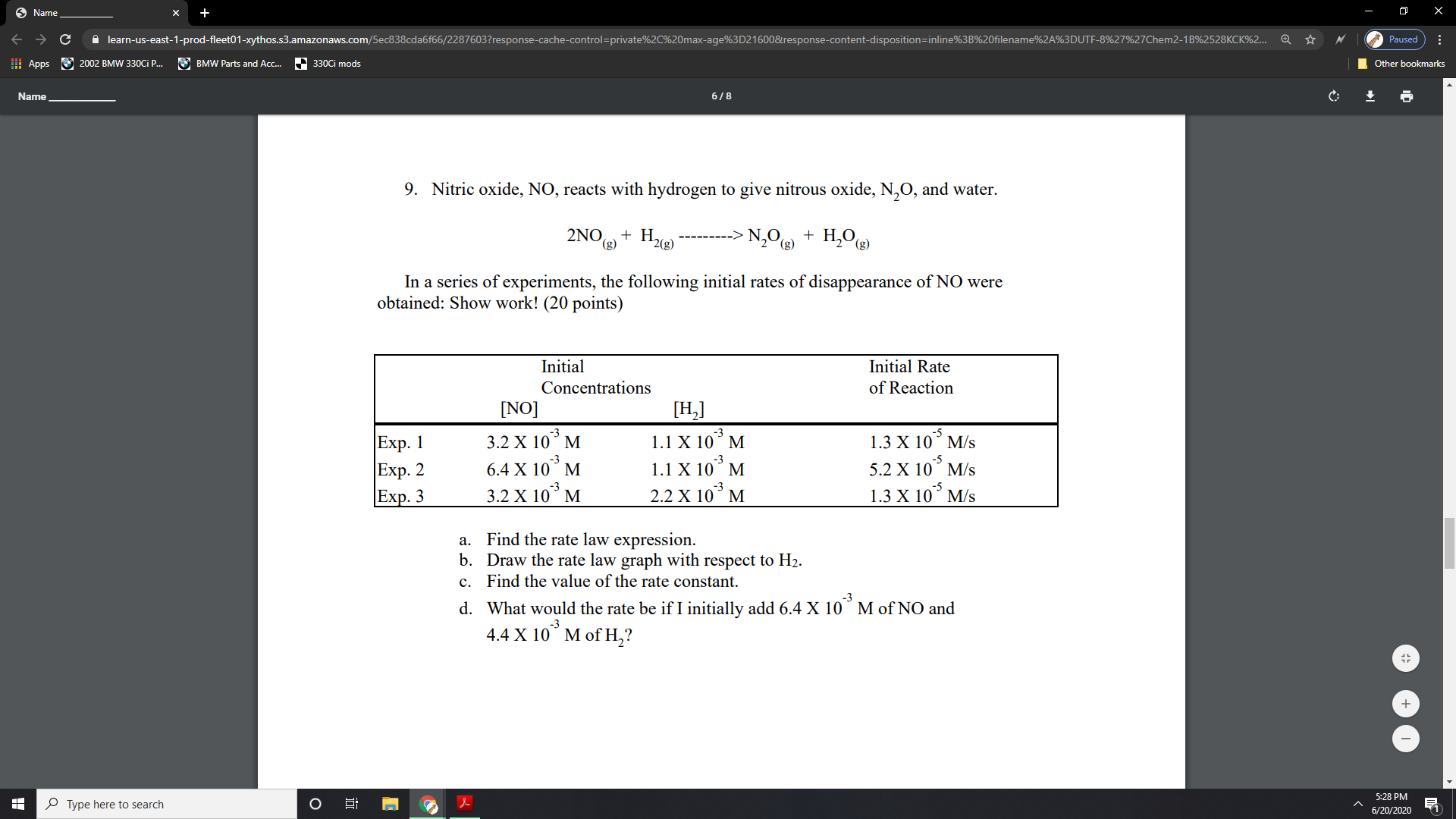 Answered 9 Nitric Oxide No Reacts With Bartleby