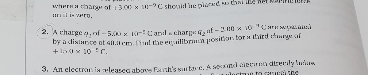 Answered A Charge Q Of 5 00 X 10 9 C And A Bartleby