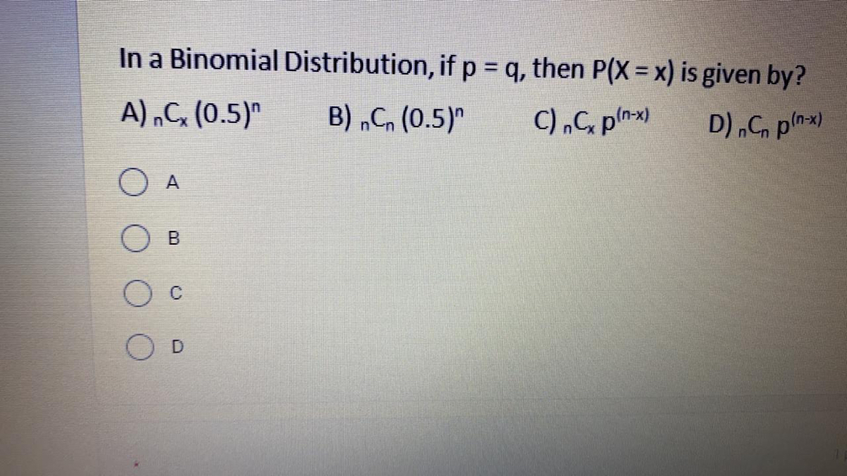 Answered In A Binomial Distribution If P Q Bartleby