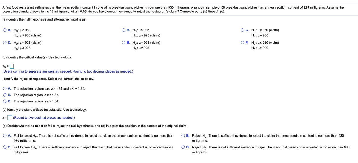 Answered: A fast food restaurant estimates that… | bartleby