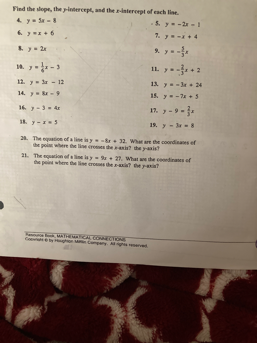 Answered Find The Slope The Y Intercept And Bartleby