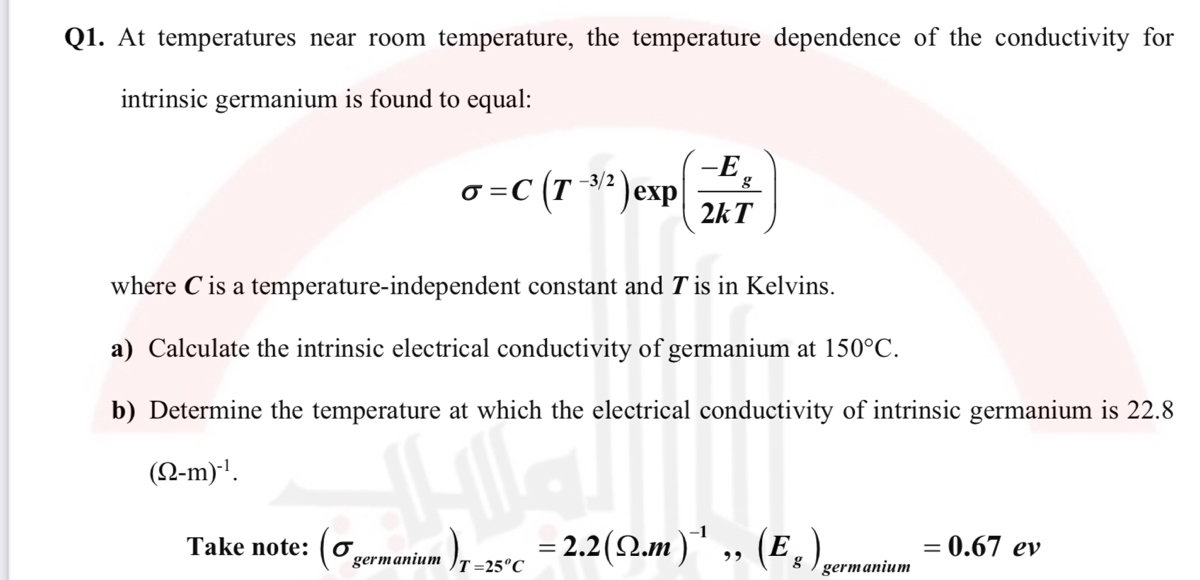 Answered Q1 At Temperatures Near Room Bartleby