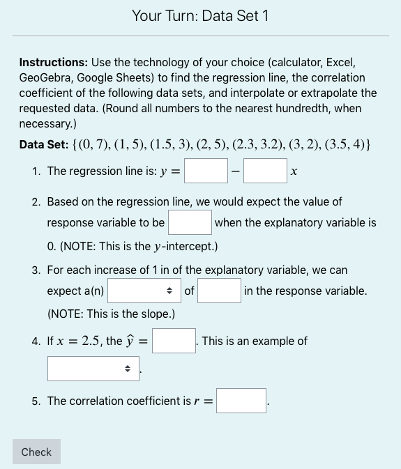 Answered Your Turn Data Set 1 Instructions Use Bartleby