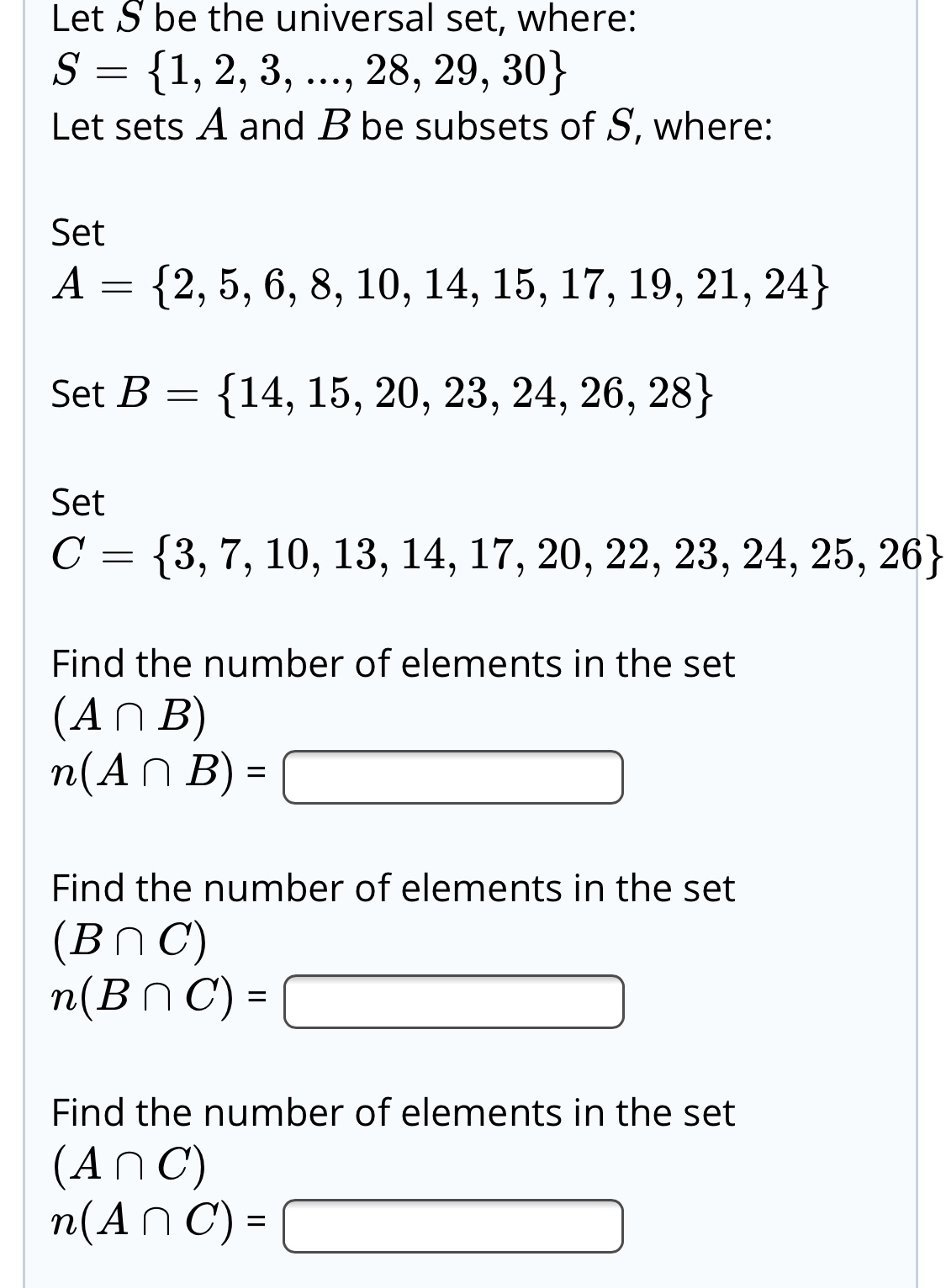 Answered N A N B Find The Number Of Elements Bartleby