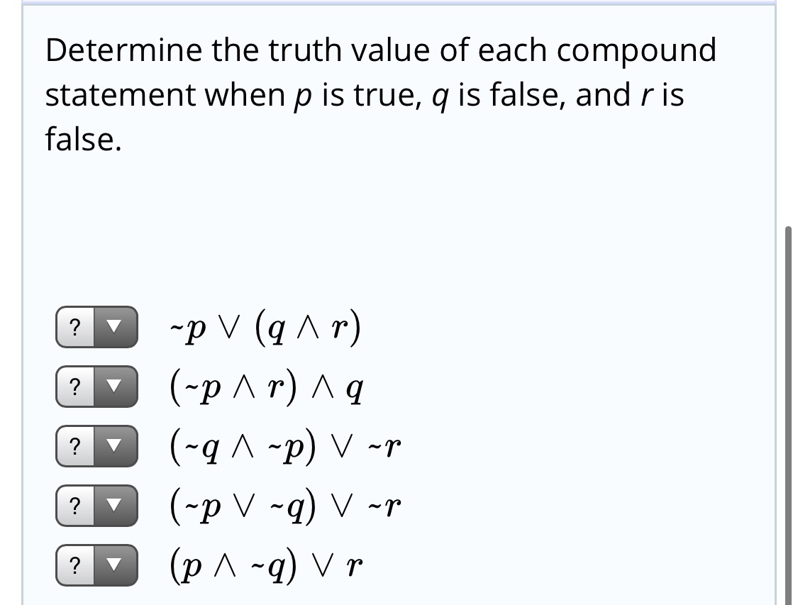 Answered Determine The Truth Value Of Each Bartleby