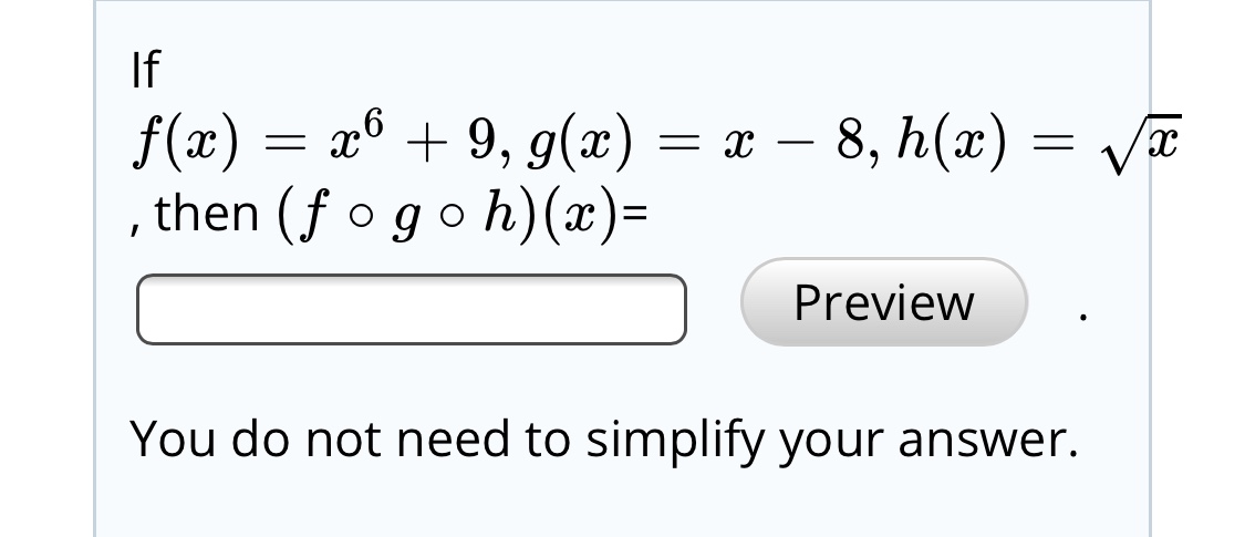 Answered If Fx X° 9 Gx X 8 Hx Ve Bartleby 8457