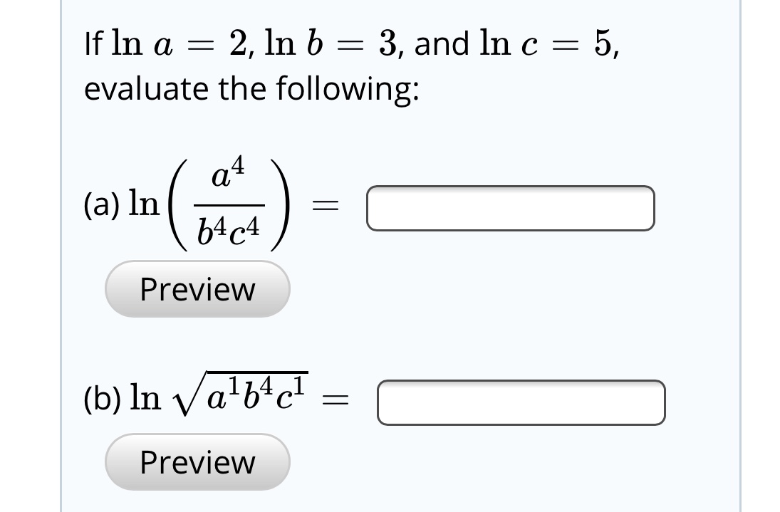 Answered If In A 2 Ln B Evaluate The Bartleby