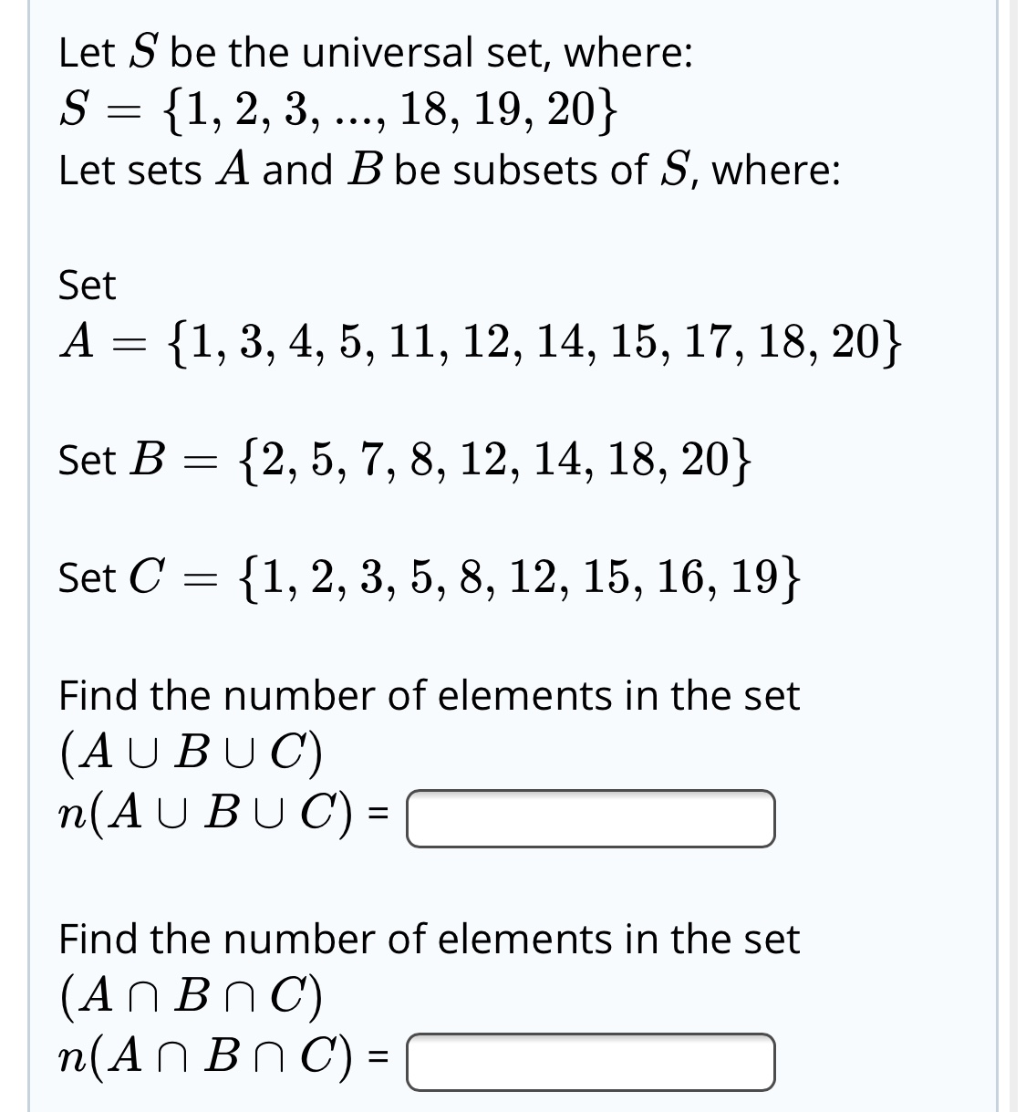 Answered Find The Number Of Elements In The Set Bartleby