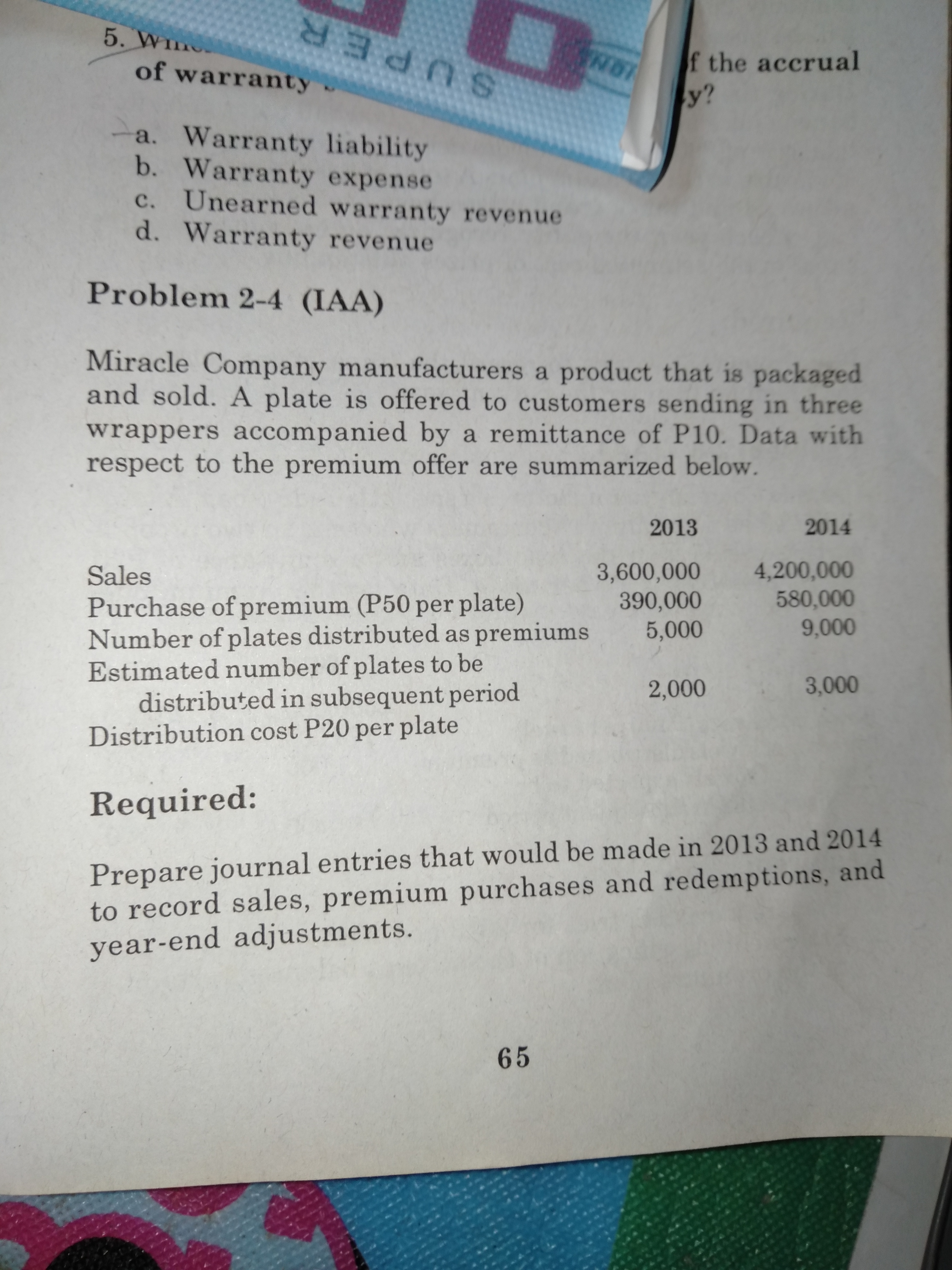 Answered 5 Wm F The Accrual Y Of Warranty Bartleby