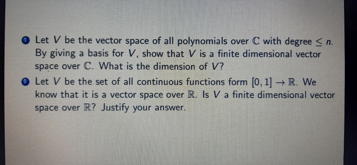 Answered: Let V be the vector space of all… | bartleby