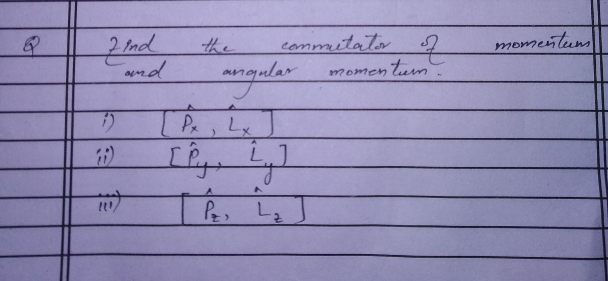 Answered: the commutator momentum and momentum T… | bartleby