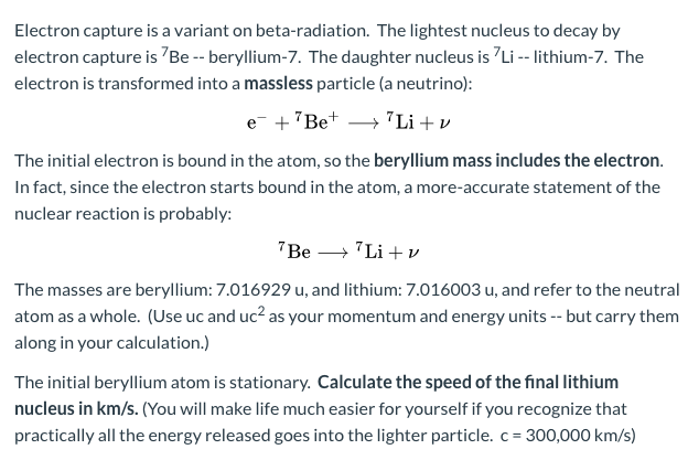 electron capture decay