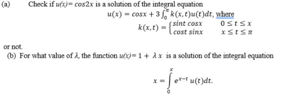 Answered A Check If U X Cos2x Is A Solution Bartleby