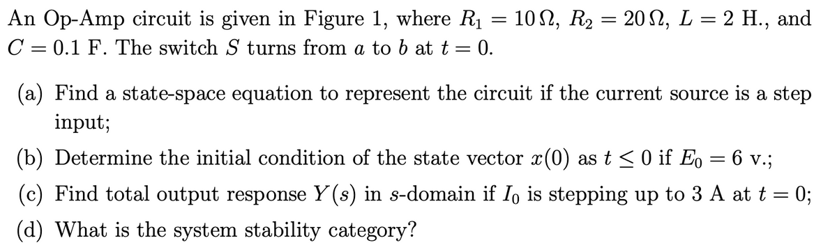 Answered An Op Amp Circuit Is Given In Figure 1 Bartleby
