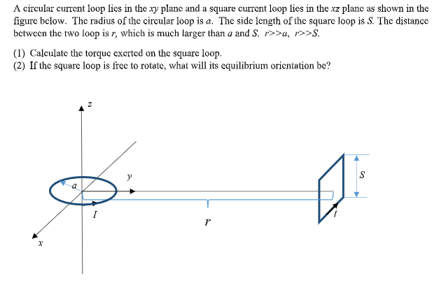 Answered A Circular Current Loop Lies In The Xy Bartleby 6166