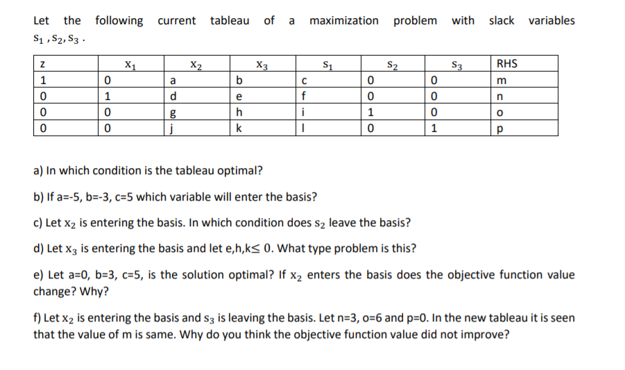 Answered Let The Following Current Tableau Of A Bartleby