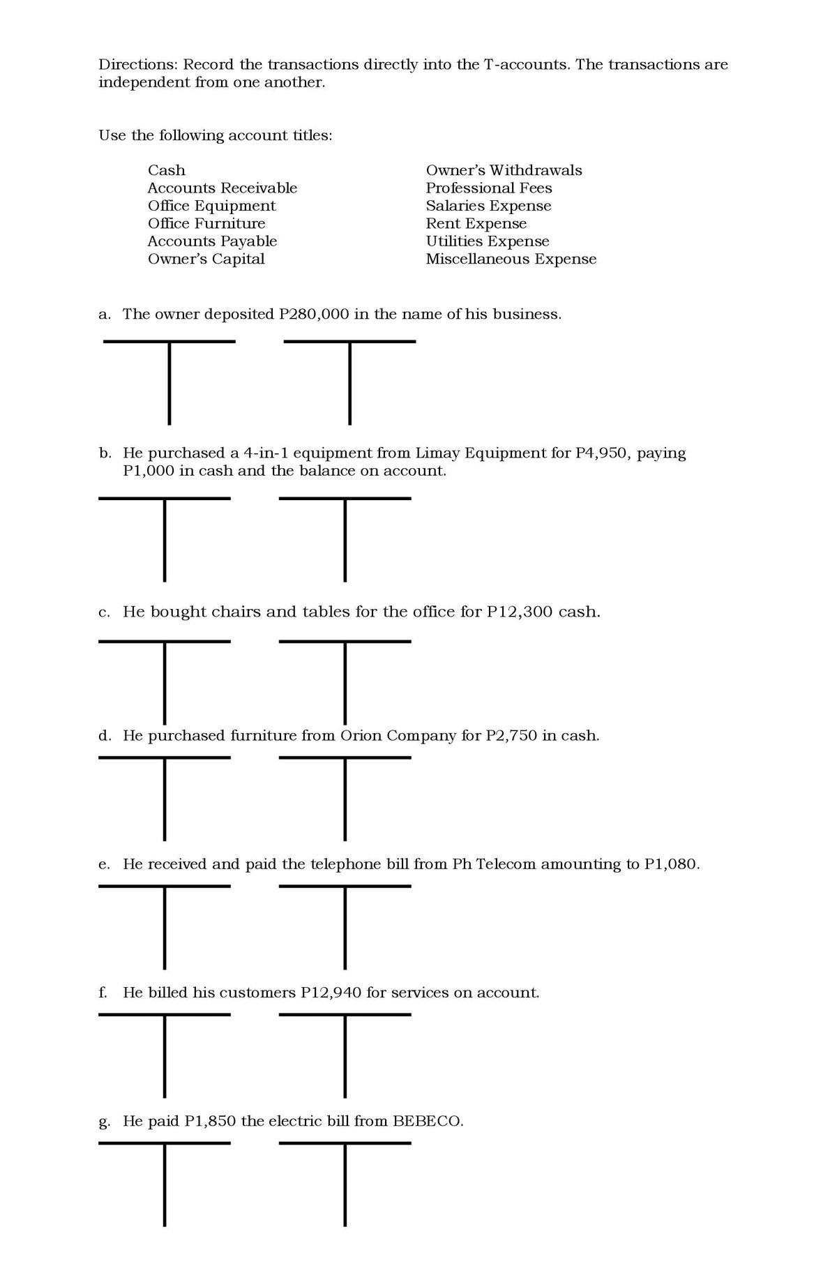 Answered Directions Record The Transactions Bartleby