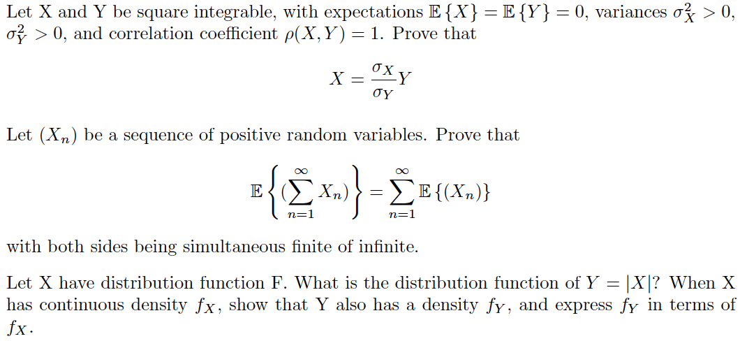 Answered: Let X and Y be square integrable, with… | bartleby