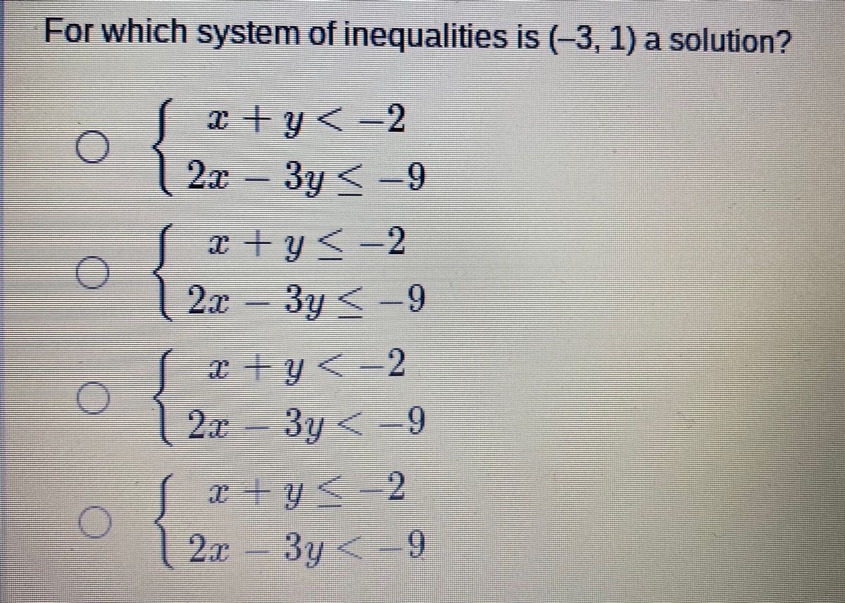 Answered For Which System Of Inequalities Is Bartleby