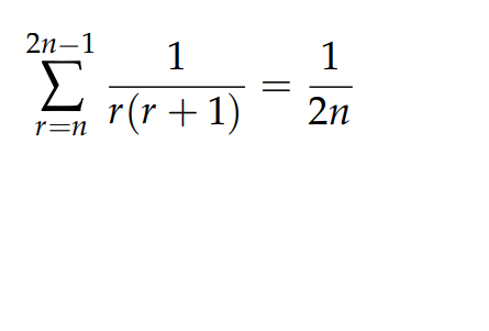 Answered: 2n-1 1 1 Σ r(r + 1) 2n r=n || | bartleby